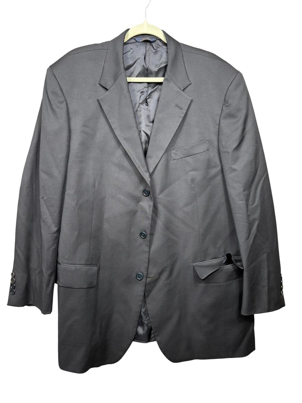 Brooks Brothers Blazer Mens 46 Gray Wool 3 Button Suit Jacket USA Notch Lapel